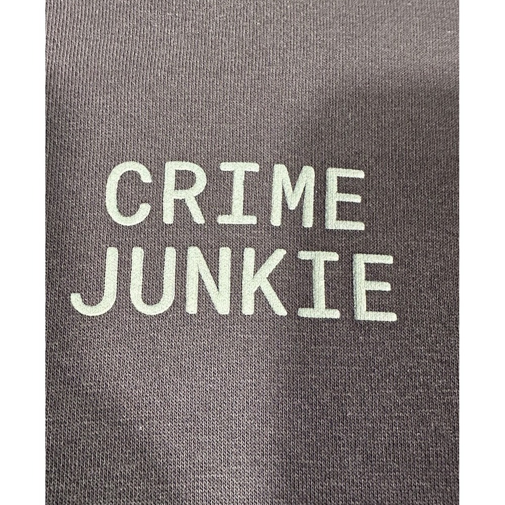 Crime Junkie Sweatshirt Adult Small Black Life Rule 10 Tour Podcast Crewneck - Picture 7 of 12